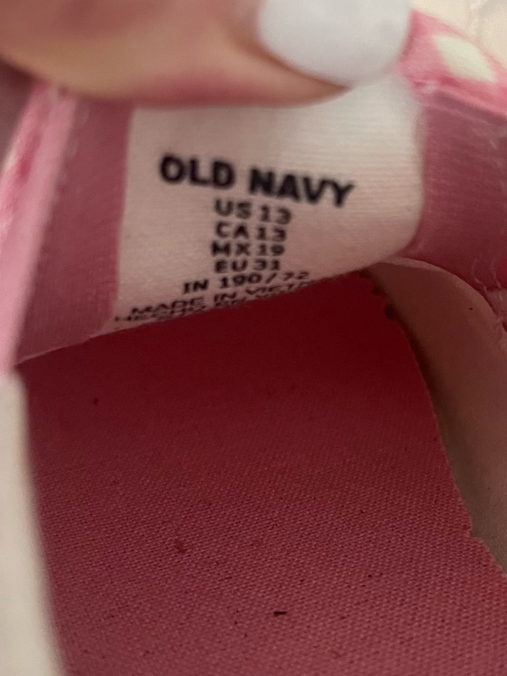 Old Navy Pink Gingham Floral Slip-On Kids Shoes size 13 - Picture 5 of 7